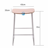 Manufacturer Retail Rounded Stainless Steel Stool with Wooden for Mobile Phone Store Experience Display