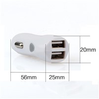 12v DC Power Adapter White 2 Port USB Car Charger from Aotmanfactory