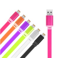 Colorful Mobile Charging Cable USB Electrical Wire Flat Cable for Smart Phone