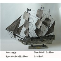 Gifts &amp;amp; Decor Nautical Primitive Wooden Model Ship Handcrafts Model Boat