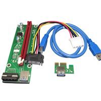 1X to 16X Riser Card USB 3.0 Extender with SATA 4 Pin IDE Molex Power Cable for Bitcoin Litecoin Miner
