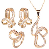 2017 Perfect Fashionable Style Designs Italian 18 Carat Gold Plated Jewelry Sets