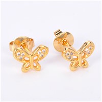 2017 Factory Direct Wholesale Butterfly Sharp 18k Gold Beautiful Designed Earring for Women
