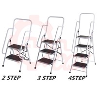 Powder Coated 2 Steps Safety Steel Ladder with Handrail