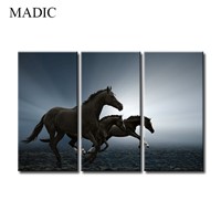 Canvas Pictures for Living Room 3 Panel Running Horse Oil Painting Framed Wall Art Canvas Prints Pictures