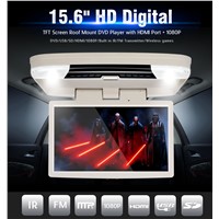 15.6 Inch Flip-Down Car DVD Player with HDMI, USB, SD, IR, FM, Wireless Game