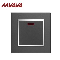 MVAVA 1 Gang Push Button Electrical Wall Switch with Neon Indicator