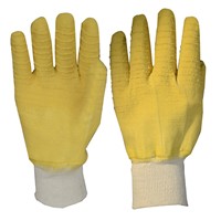 Yellow Crinkle Latex Dipping Working Glove