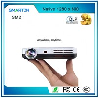 2017 Outdoor High Lumens Pocket Projector Automatic Keystone Correction 3D Mini Projector with Glass Touch Panel