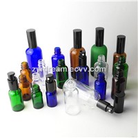 Clear, Amber, Blue, Green Essential Oil Bottles
