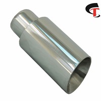 High Performance Auto Stainless Steel Universal Mirror Polished Exhaust Muffler Tip ID2.25'' OD3.5&amp;quot;