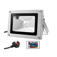 Waterproof 10W Outdoor Flood Light Fixtures, 16 Colors Changing with 3 US-Plus&amp;amp;Remote for Garden, Hotel, Landscape