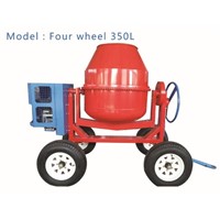 400L 4 Wheels Mini Drum Portable Cement Mixer Movable Concrete Mixer