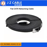 Shenzhen Factory Supply 32awg Copper Black 1M UTP Flat CAT6 Network Cable, Cat6 Flat Patch Cord Cable, Flat Cat6 LAN Cable