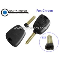 Auto Blank for Citroen Peugeot 2 Button Remote Key Shell Case SX9 Blade Separated