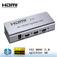High Quality HDMI 2.0 HDMI 1x2 Splitter Support 3D HD 4Kx2K@60Hz HDCP2.2