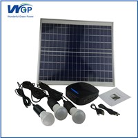Home Use Kit Solar Energy Mobile Power Supply System with 3pcs 3W LED Bulb