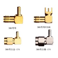 Right Angle SMA RF Coaxial Connector with Cable for PCB