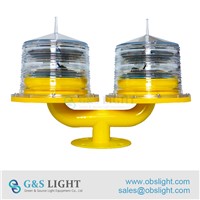 Low Intensity Double Solar Powered Aviation Obstruction Lights / Solar Obstruction Light for Towers