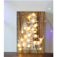 Customized Tree &amp;amp; Deer LED Home Wooden Wall Decorative Board