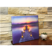 Customized Lake &amp; Bridge LED Wall Wooden Home Decorative Board