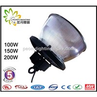 Five Years Warranty MeanWell Power Supply 100w UFO LED High Bay Light with Transparent Cover