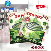 Topone Brand with Esbiothrin 0.2% High Quality Green Raw Material Micro Smoke Paper Mosquito Coil