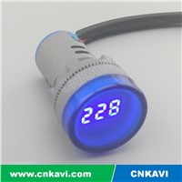 Voltmeter Voltage Meter 22mm AD26B-22VM Blue