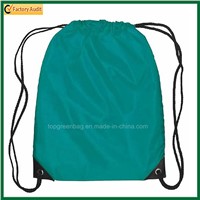 Advertising Polyester Drawstring Backpack String Pack with Front Zipper Pocket