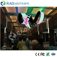 Radiant Curved Waved Shaped Soft Full Color HD Flexible P6 Indoor LED Display Price