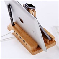 Wooden Stand for Tablet PC Display Stand with Charger