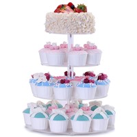 4-Tirer Transparent Acrylic Cake Stand Acrylic Food &amp;amp; Snack Display Manufacturer China