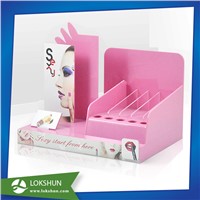 Customized POP Acrylic Lipstick Display with Pink Color Acylic, China Acrylic Cosmetic Display Rack Manufacturer