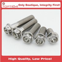 Titanium M8x1.25mmx25 35 40mm Race Spec Flange Hex Bolt Specification Drilled Bolts Screw Head for Motorcycle Lock Wire
