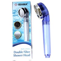 IBAMA Handheld Double Filtered Shower Head Pressure Boost & Water Saving for Fixing Dry Skin & Hair Loss
