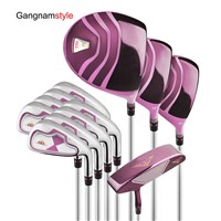 Gangnamstyle Woman's Complete Golf Clubs Set with Golf Bag &amp; Headcover (12 Pieces, Purple)