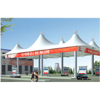 Prefab Tensile Membrane Structure Buildings Used Gas Petrol Station Canopies-Furite