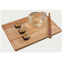 Hot Sell Eco-Friendly Safety Nature Handmade Multi-Functional Rectangle Rubber Wood Serving Tray