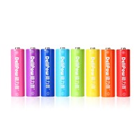 Delipow AA Rechargeable Battery for Toy Mouse Keyboard Microphone Rainbow Colorful 8Pcs Rechargeable Batteries