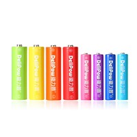 Delipow Rechargeable Battery for Toy Mouse Keyboard Microphone Rainbow Colorful 4Pcs AA + 4Pcs AAA Rechargeable Battery