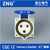 Wall Mount Industrial Socket Outlet 16A3Pin, IEC60309 Flush Mount Industrial Socket 16A 2P+E