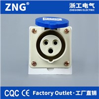 Panel Mount Industrial Socket 16A3Pin, IP44 Surface Mount Industrial Socket 2P+PE 16A