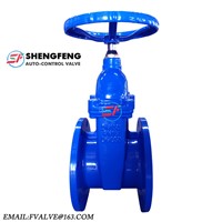 Chinese Made DN150 F4 DIN Non-Rising Stem Water Resilient Seat Soft Sealing Blue Paint Gate Valve