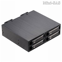 Unestech 2.5in 4-Bay SATA Hot Swap Mini SAS Interface HDD SSD Mobile Rack with Lock Design