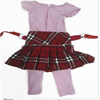 2019 New Year Red Plaid Skirt for 18 Inch Vinyl Doll Clothes