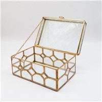 Glass &amp; Brass Storage Box Made in Hand