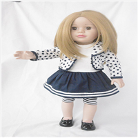 Frida Skin Color Lifelike Long Hair Girl Doll for 18 Inch Vinyl Doll