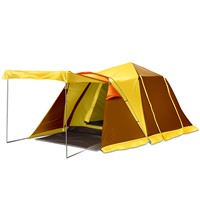 Double Layers Two Rooms One Hall Family Tent Made of 210D Coated Oxford &amp;amp; Steel &amp;amp; Glass Fiber