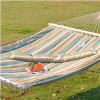 Double Pure Cotton Hammock with Sticks with 6kg &amp;amp; 150Kg of Load Capacity