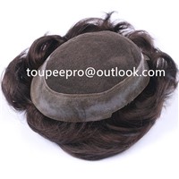 Lace in Middle with Thin Skin around Men Hair Replacement System